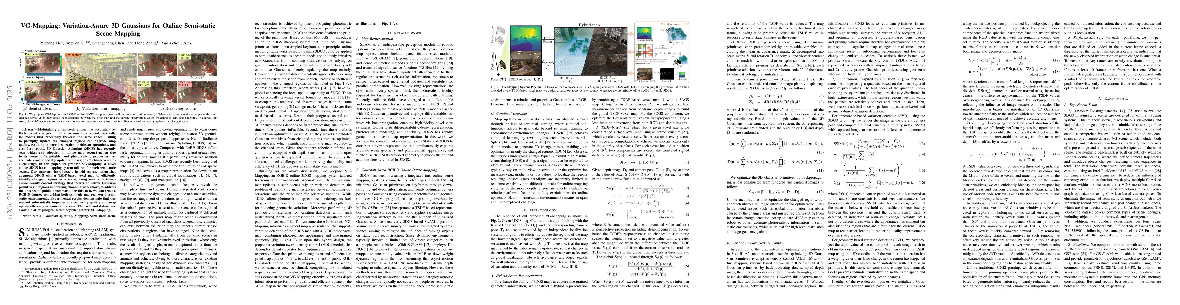Thumbnail for VG-Mapping: Variation-Aware 3D Gaussians for Online Semi-static Scene
  Mapping