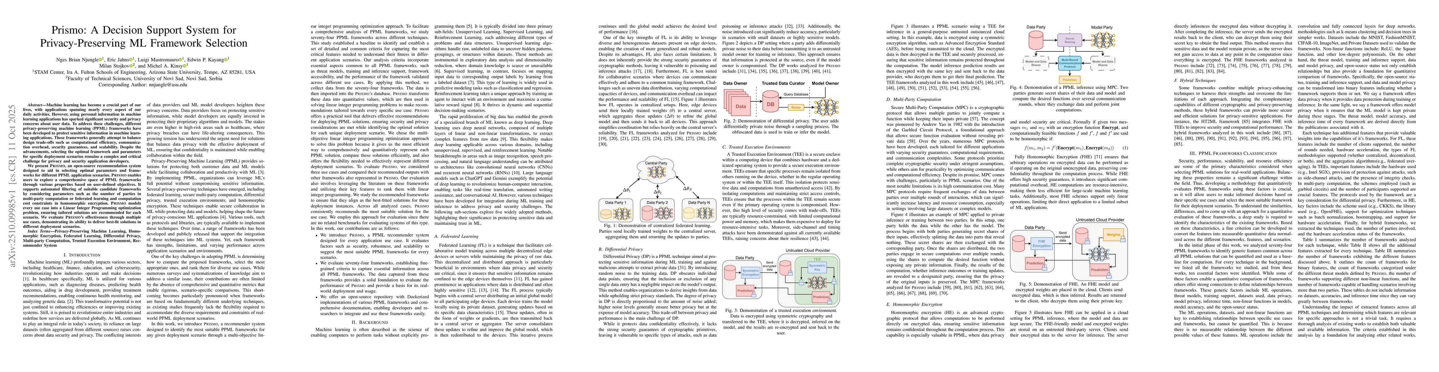 Thumbnail for Prismo: A Decision Support System for Privacy-Preserving ML Framework
  Selection