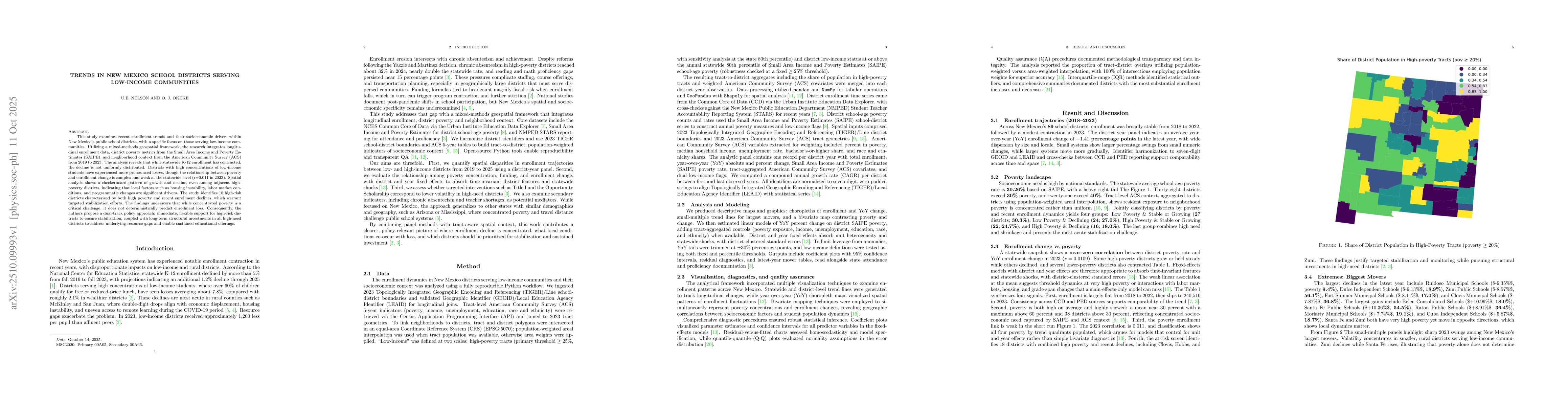 Thumbnail for Trends in New Mexico School Districts Serving Low-Income Communities