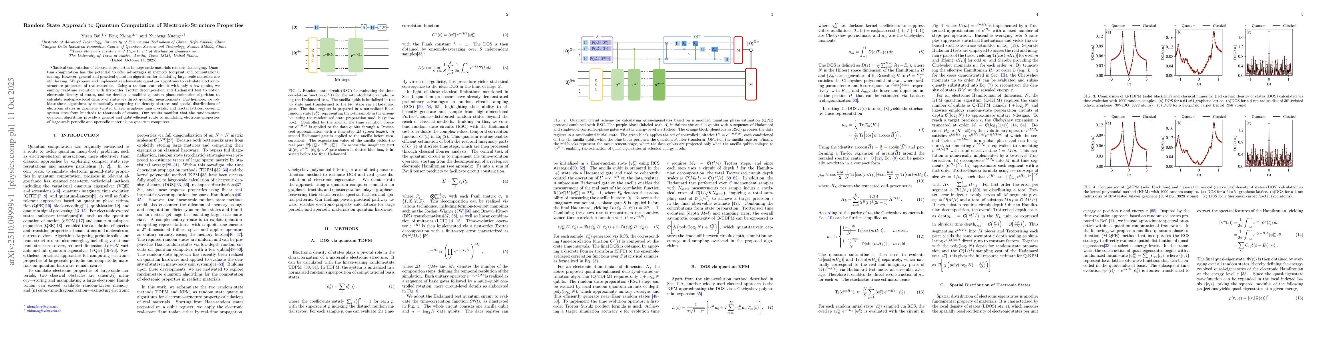 Thumbnail for Random State Approach to Quantum Computation of Electronic-Structure
  Properties