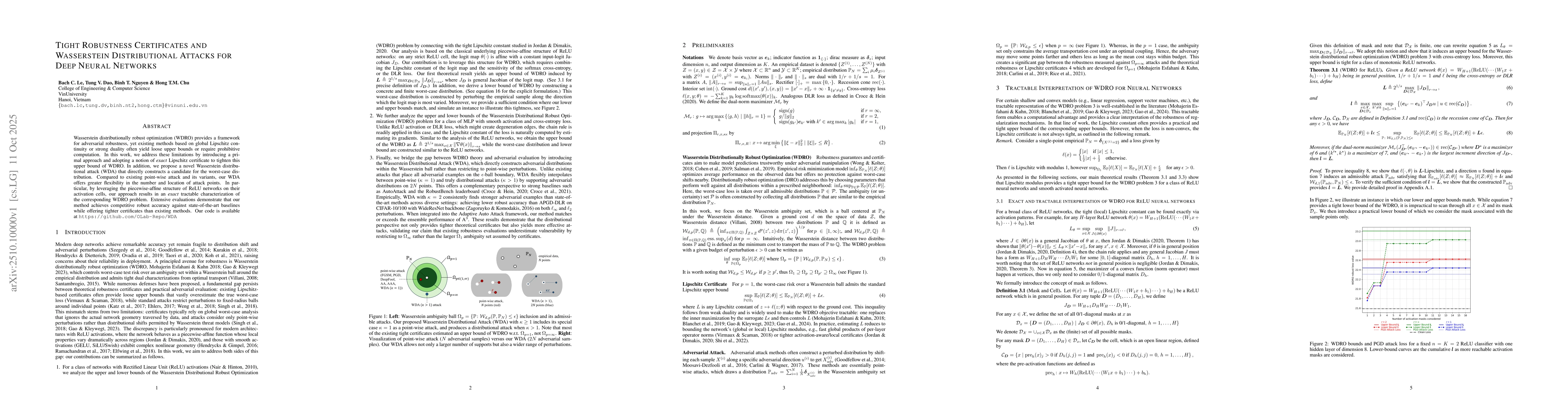 Thumbnail for Tight Robustness Certificates and Wasserstein Distributional Attacks for
  Deep Neural Networks