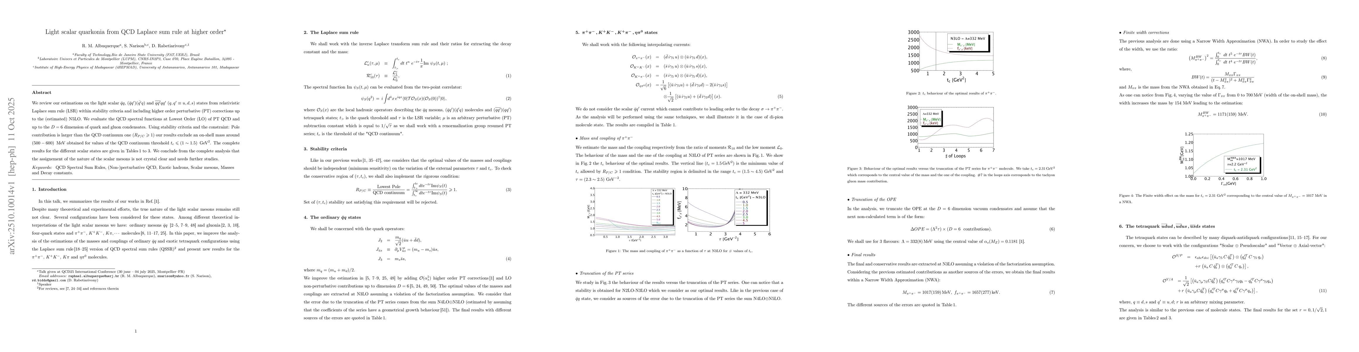 Thumbnail for Light scalar quarkonia from QCD Laplace sum rule at higher order