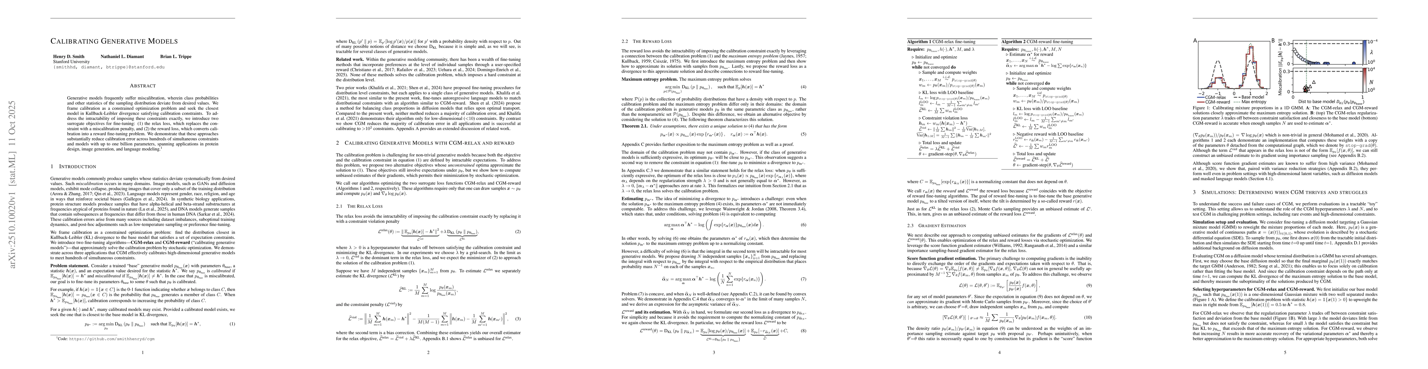 Thumbnail for Calibrating Generative Models