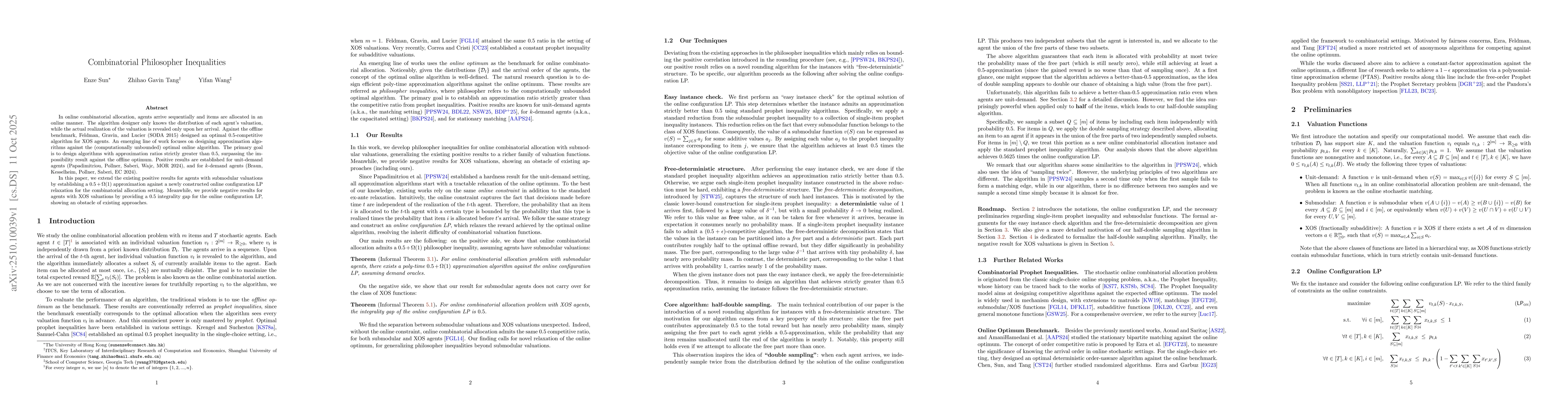 Thumbnail for Combinatorial Philosopher Inequalities