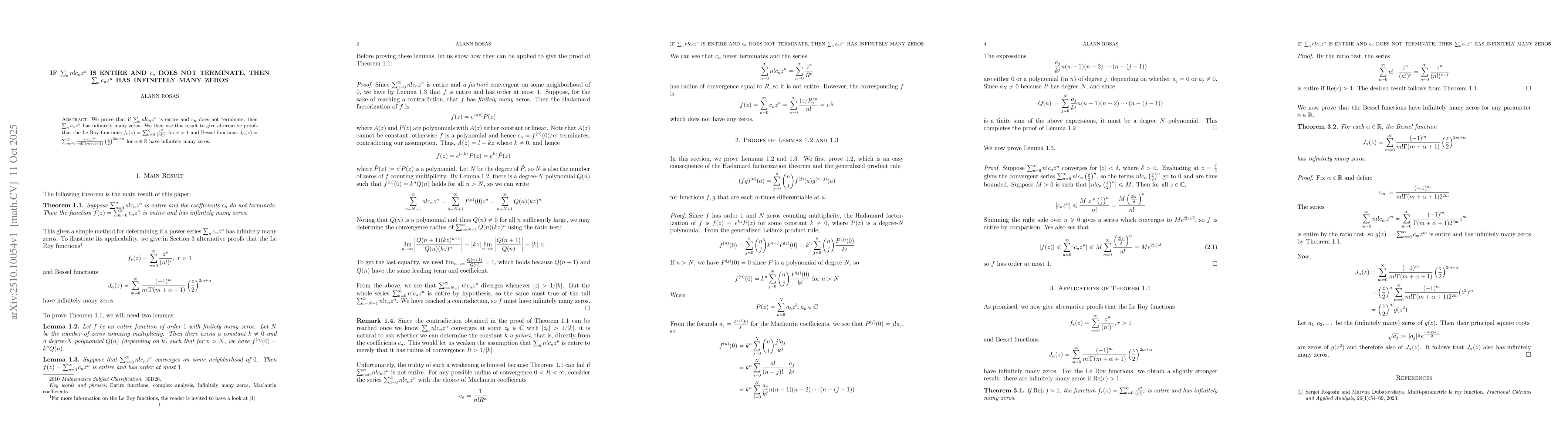 Thumbnail for If $\sum_n n! c_n z^n$ is entire and $c_n$ does not terminate, then
  $\sum_n c_n z^n$ has infinitely many zeros