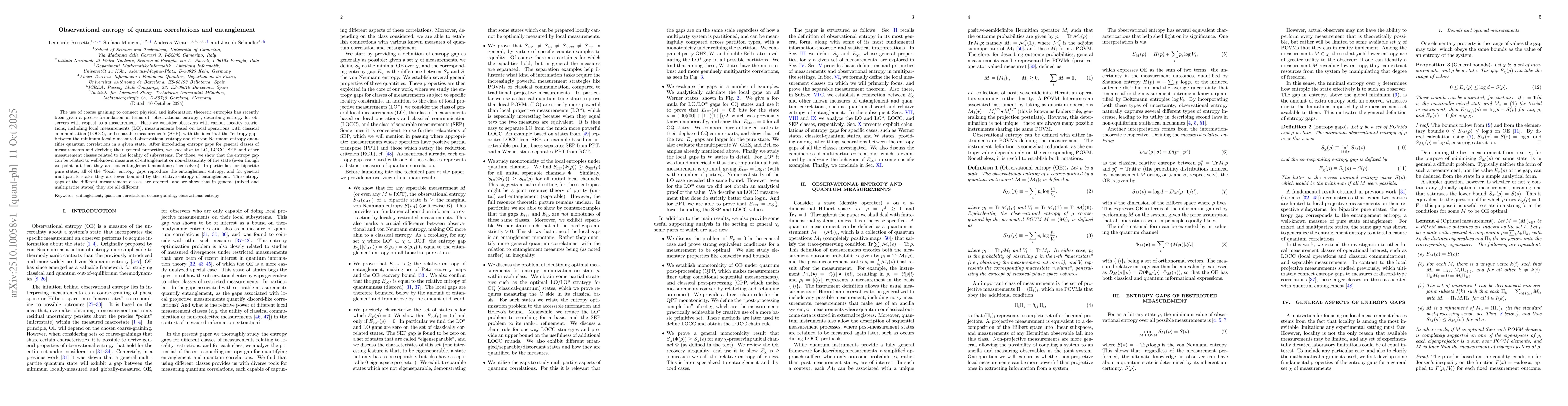 Thumbnail for Observational entropy of quantum correlations and entanglement