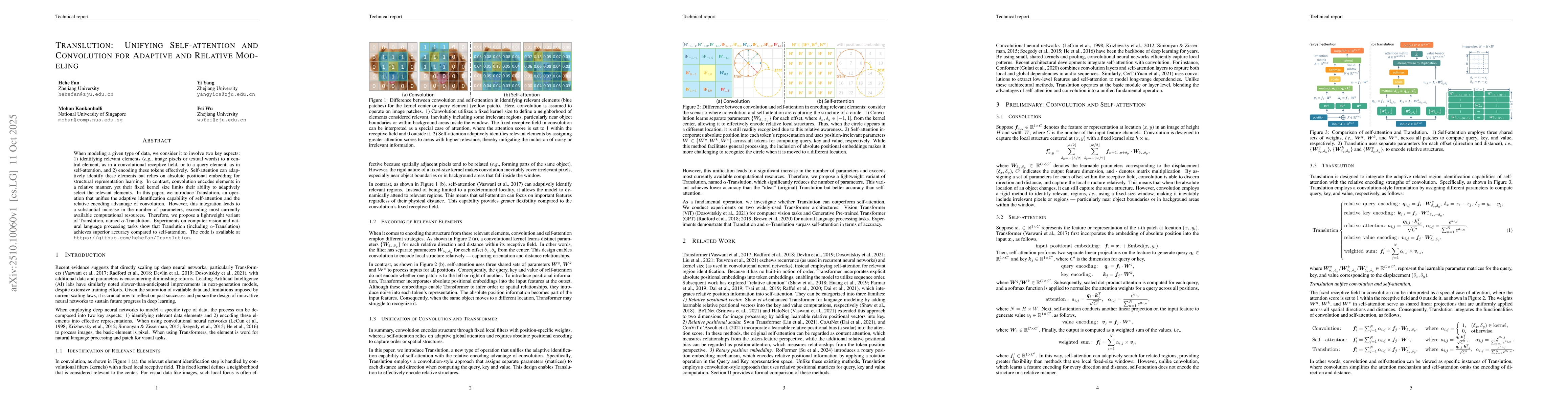 Thumbnail for Translution: Unifying Self-attention and Convolution for Adaptive and
  Relative Modeling
