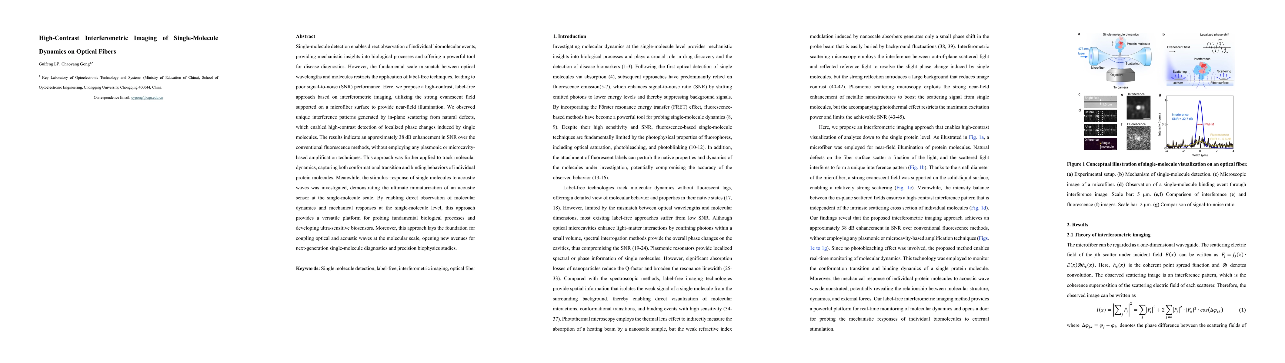 Thumbnail for High-Contrast Interferometric Imaging of Single-Molecule Dynamics on
  Optical Fibers