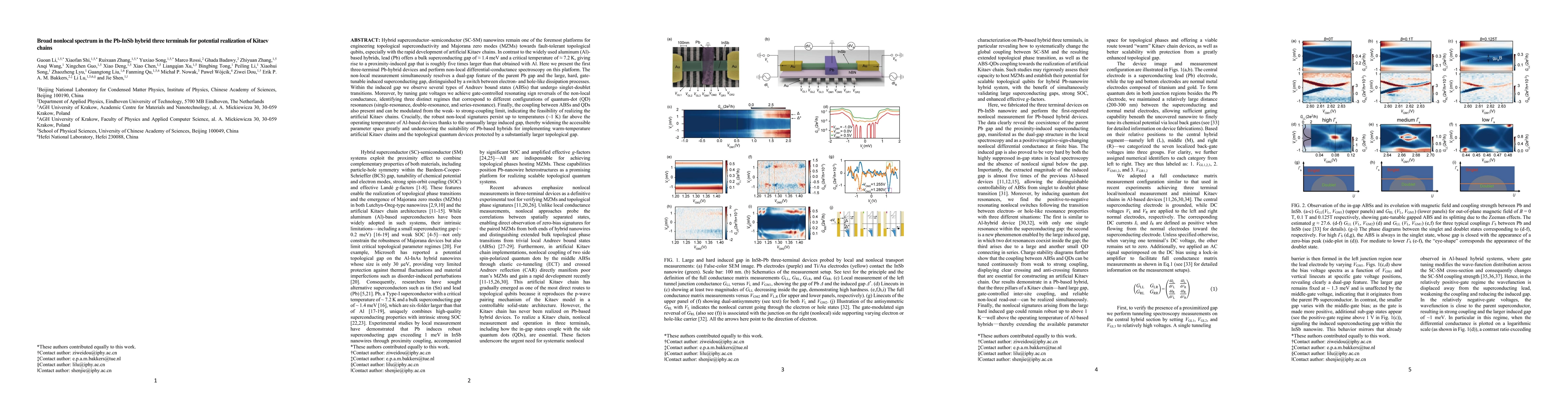 Thumbnail for Broad nonlocal spectrum in the Pb-InSb hybrid three terminals for
  potential realization of Kitaev chains