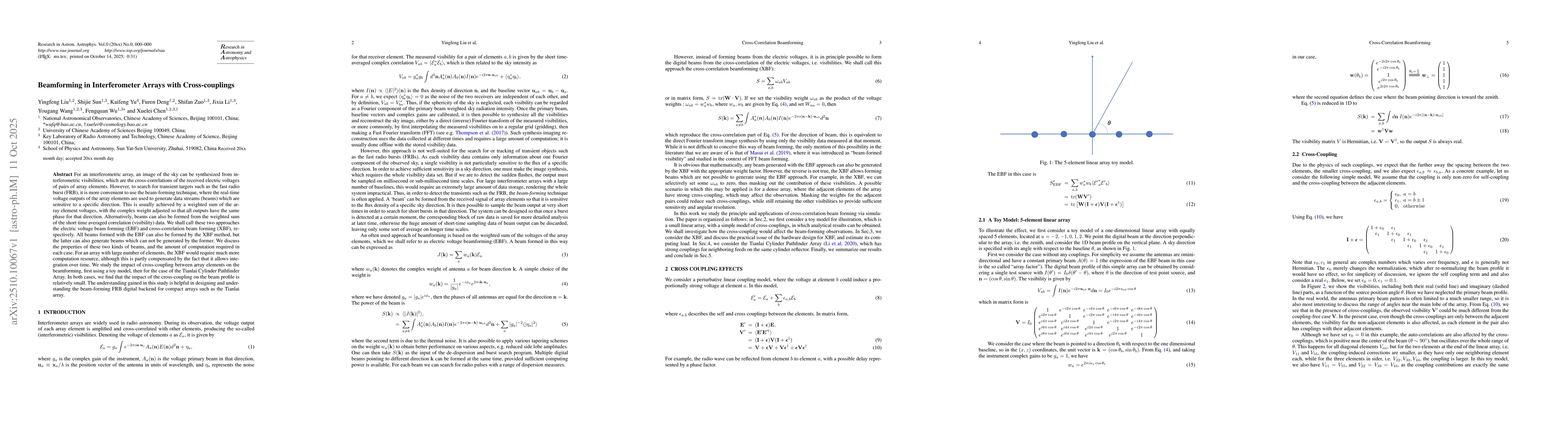 Thumbnail for Beamforming in Interferometer Arrays with Cross-couplings
