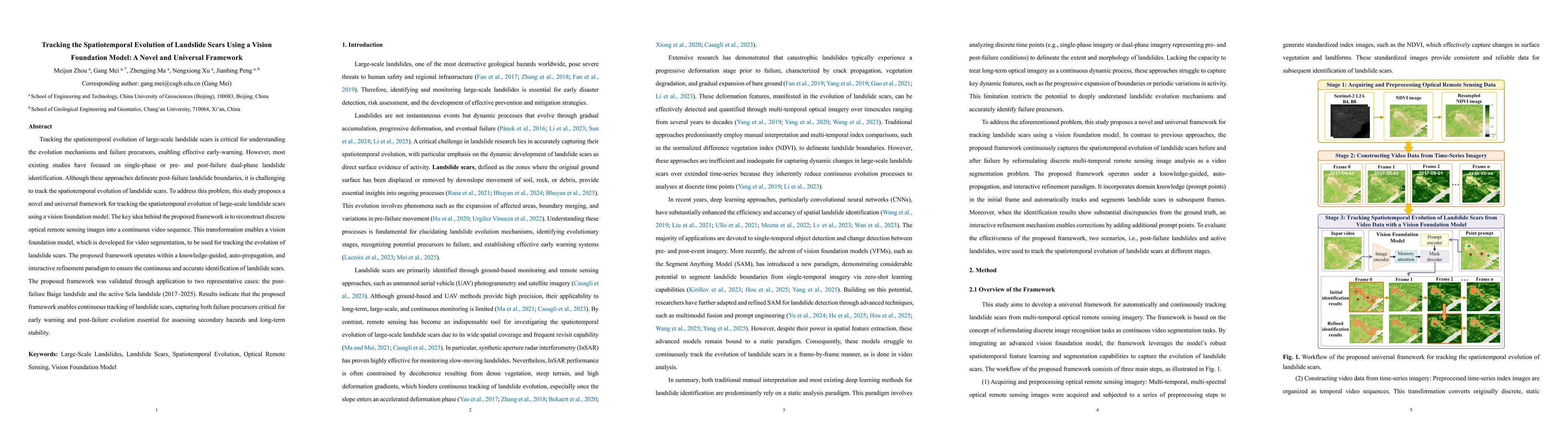 Thumbnail for Tracking the Spatiotemporal Evolution of Landslide Scars Using a Vision
  Foundation Model: A Novel and Universal Framework