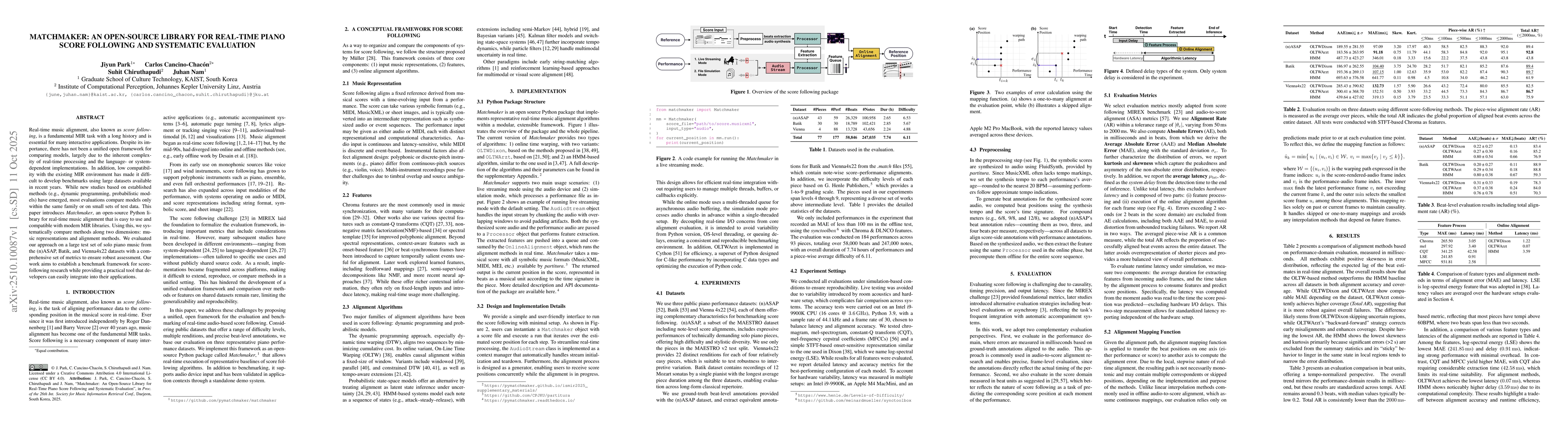 Thumbnail for Matchmaker: An Open-source Library for Real-time Piano Score Following
  and Systematic Evaluation