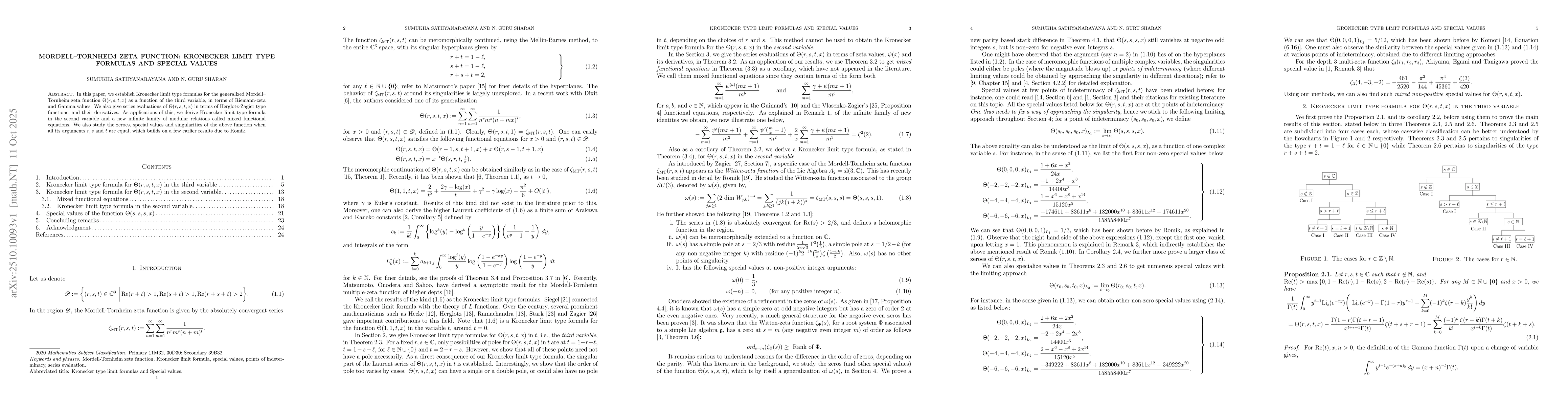 Thumbnail for Mordell--Tornheim zeta function: Kronecker limit type formulas and
  Special values
