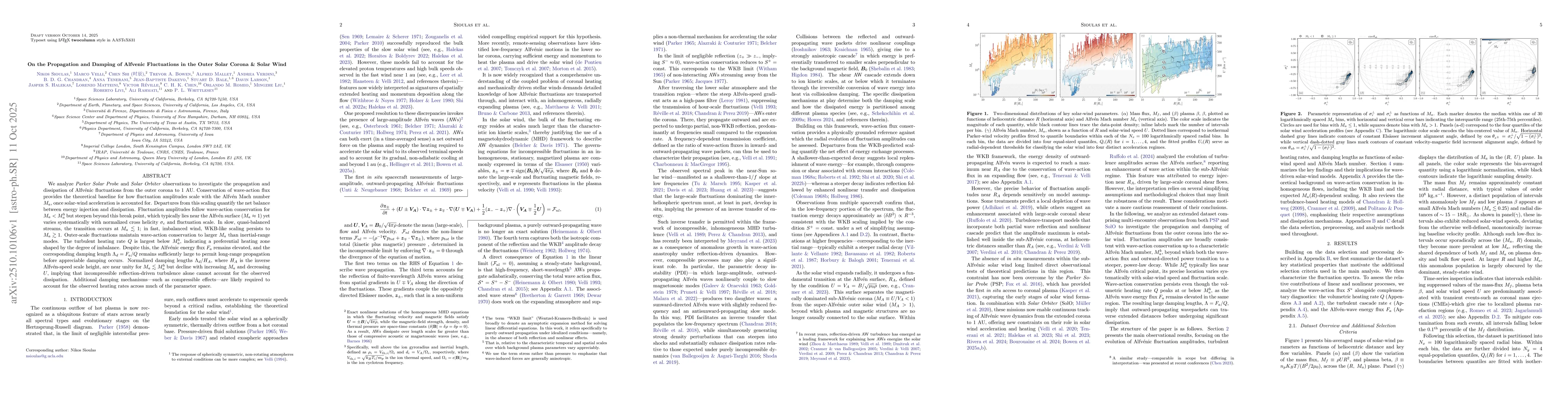 Thumbnail for On the Propagation and Damping of Alfvenic Fluctuations in the Outer
  Solar Corona and Solar Wind