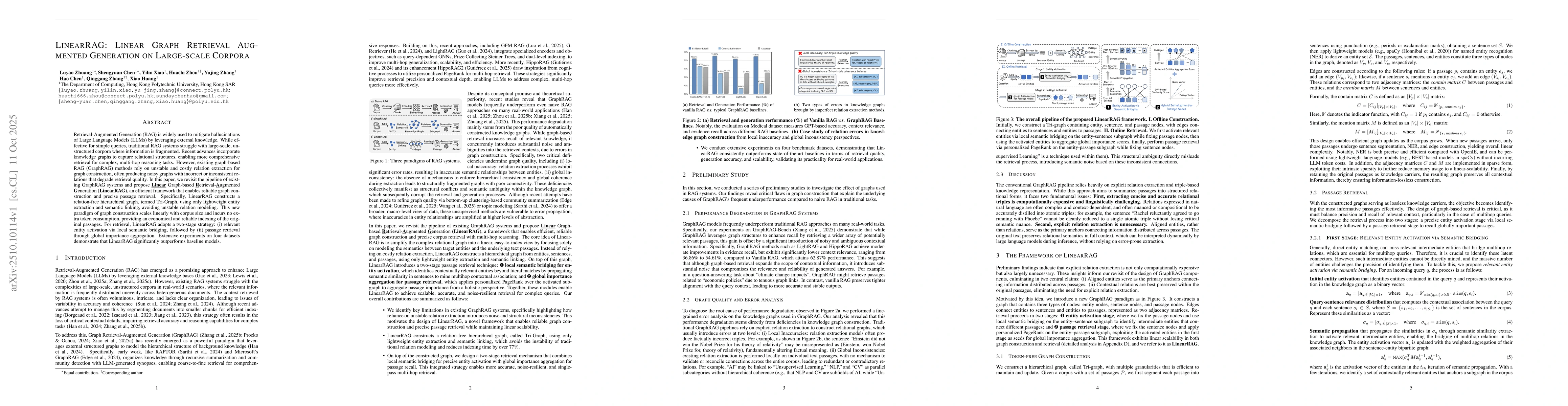 Thumbnail for LinearRAG: Linear Graph Retrieval Augmented Generation on Large-scale
  Corpora
