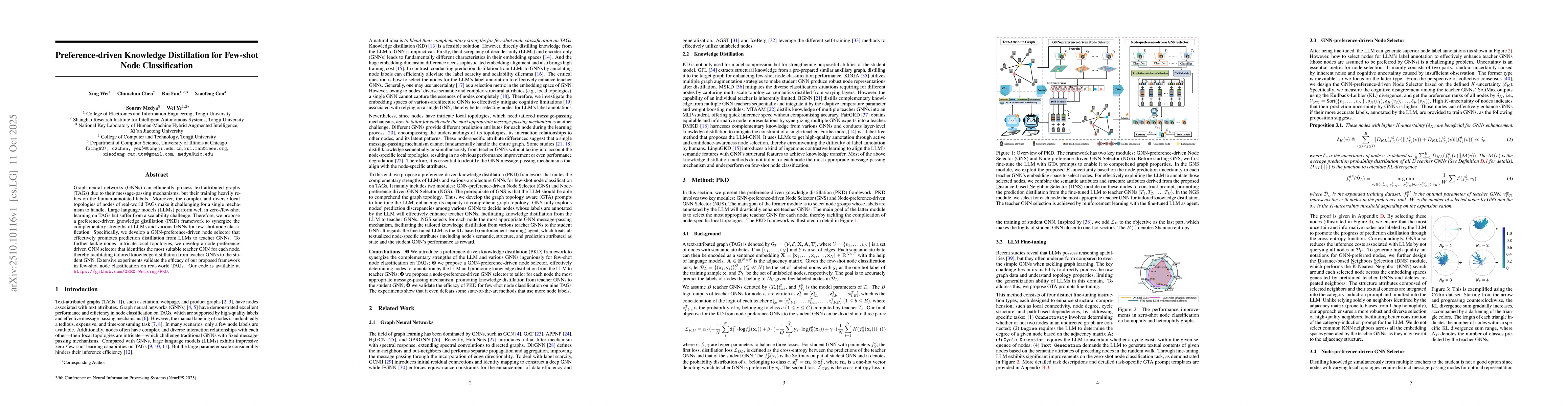 Thumbnail for Preference-driven Knowledge Distillation for Few-shot Node
  Classification
