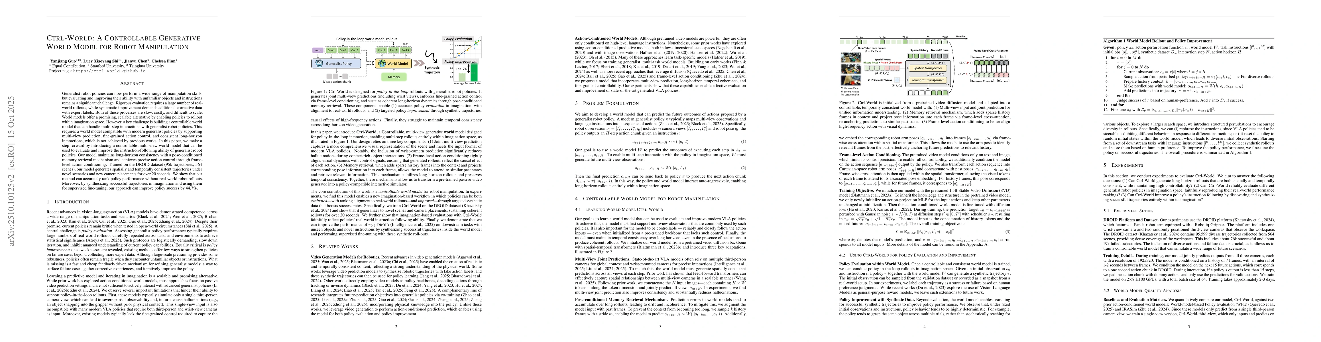 Thumbnail for Ctrl-World: A Controllable Generative World Model for Robot Manipulation