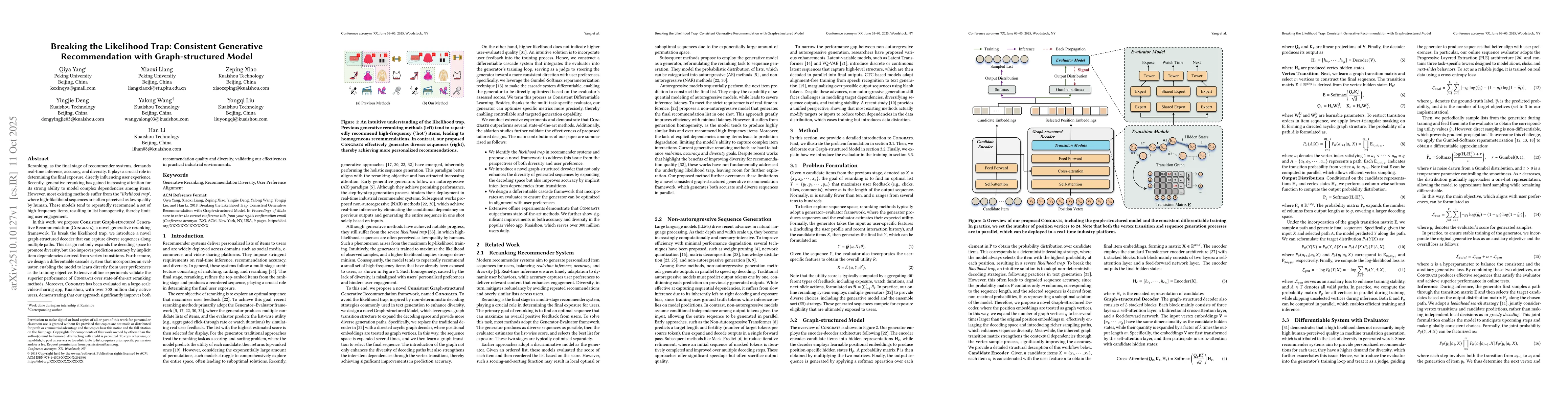 Thumbnail for Breaking the Likelihood Trap: Consistent Generative Recommendation with
  Graph-structured Model