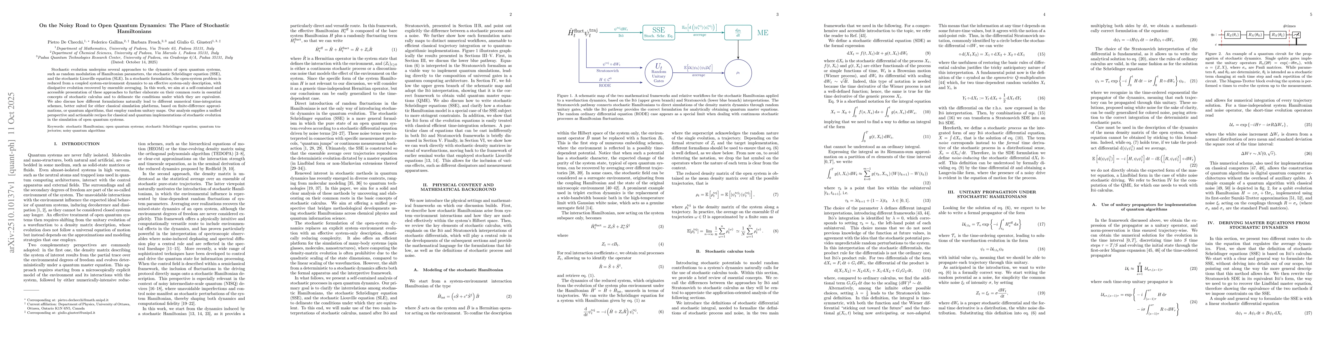 Thumbnail for On the Noisy Road to Open Quantum Dynamics: The Place of Stochastic
  Hamiltonians