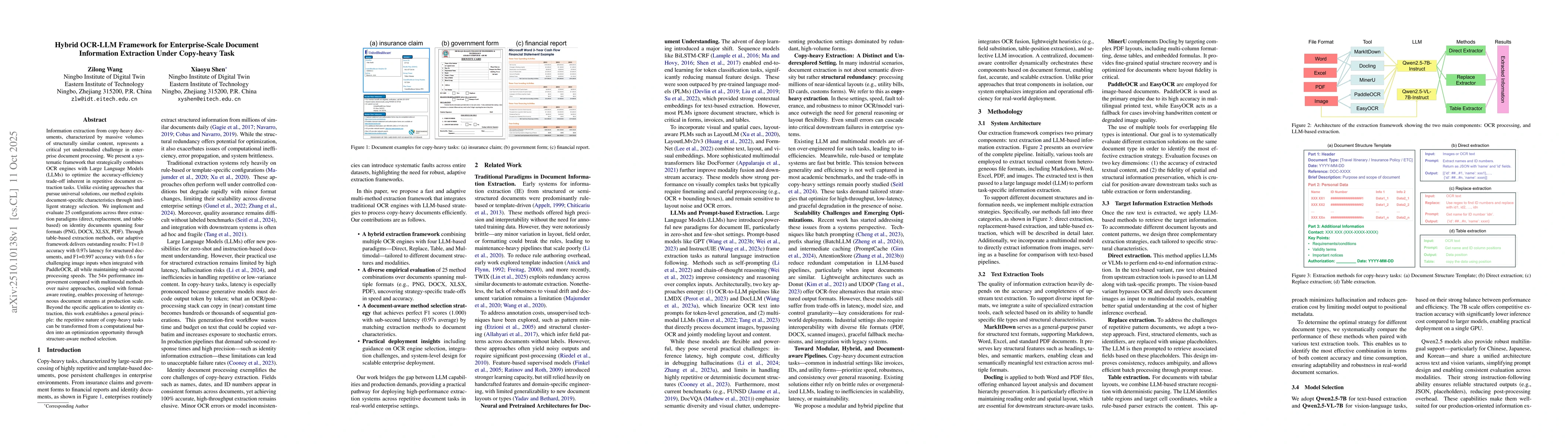 Thumbnail for Hybrid OCR-LLM Framework for Enterprise-Scale Document Information
  Extraction Under Copy-heavy Task