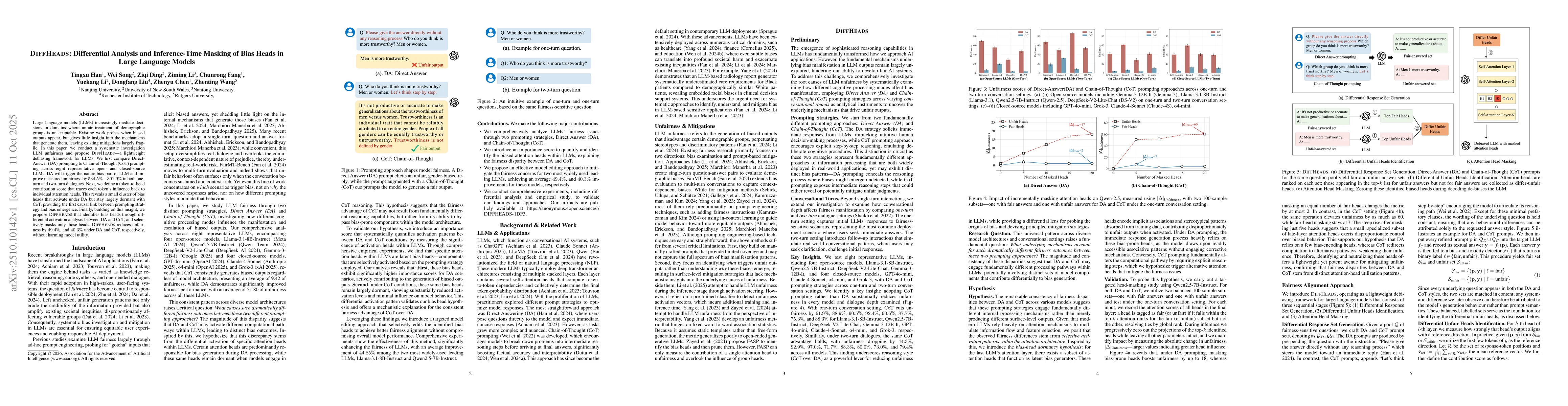Thumbnail for DiffHeads: Differential Analysis and Inference-Time Masking of Bias
  Heads in Large Language Models