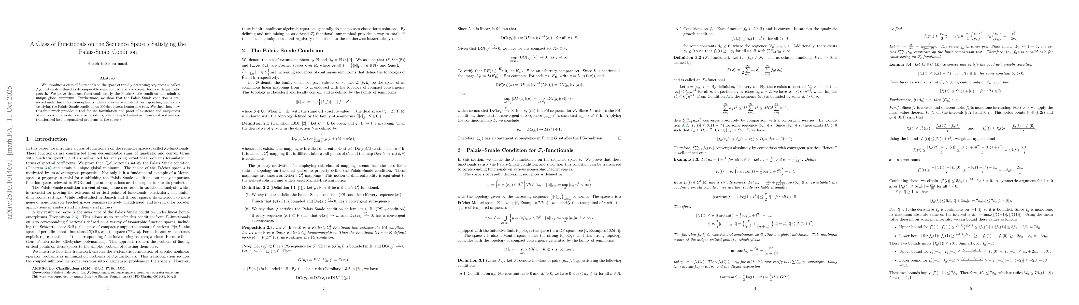 Thumbnail for A Class of Functionals on the Sequence Space $s$ Satisfying the
  Palais-Smale Condition