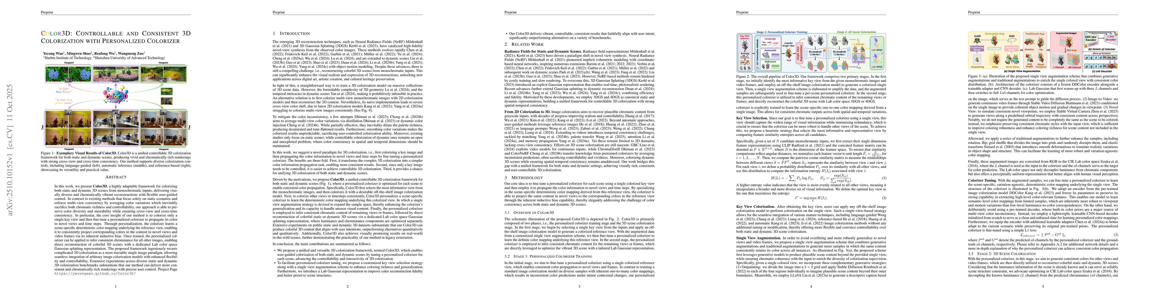 Thumbnail for Color3D: Controllable and Consistent 3D Colorization with Personalized
  Colorizer