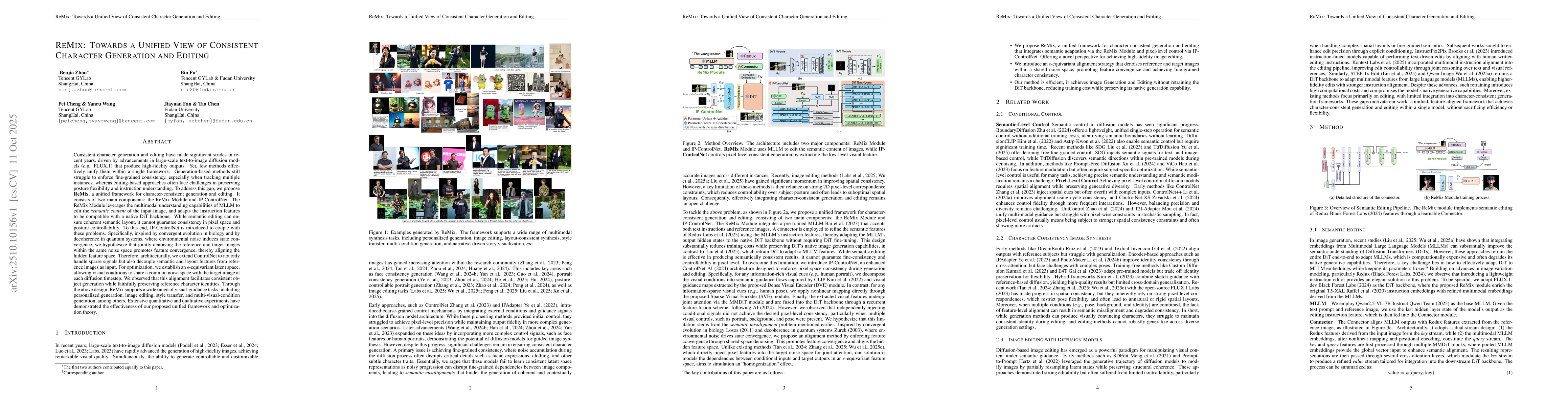 Thumbnail for ReMix: Towards a Unified View of Consistent Character Generation and
  Editing