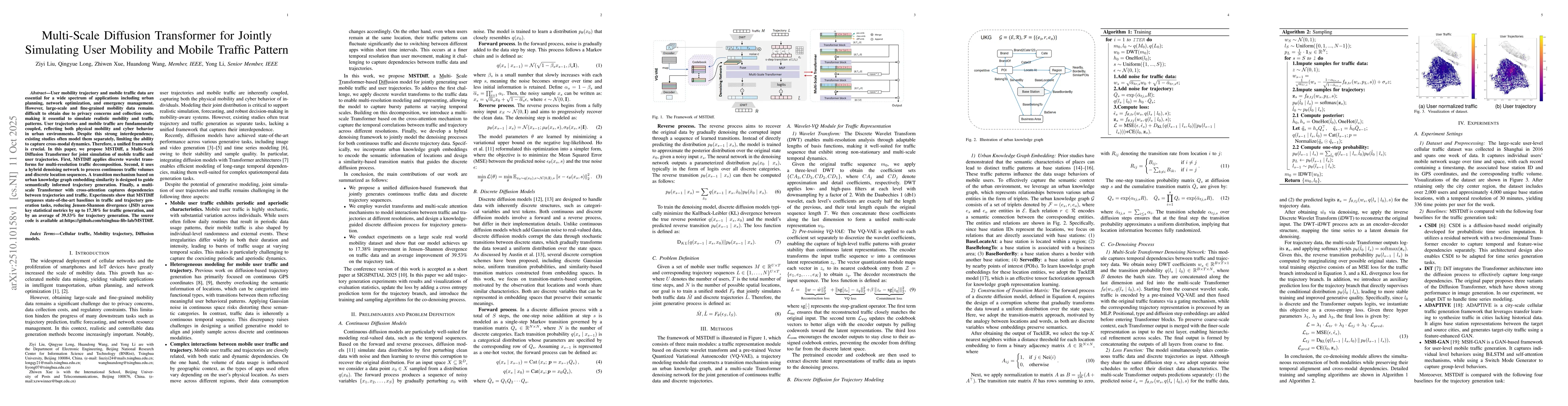 Thumbnail for Multi-Scale Diffusion Transformer for Jointly Simulating User Mobility
  and Mobile Traffic Pattern
