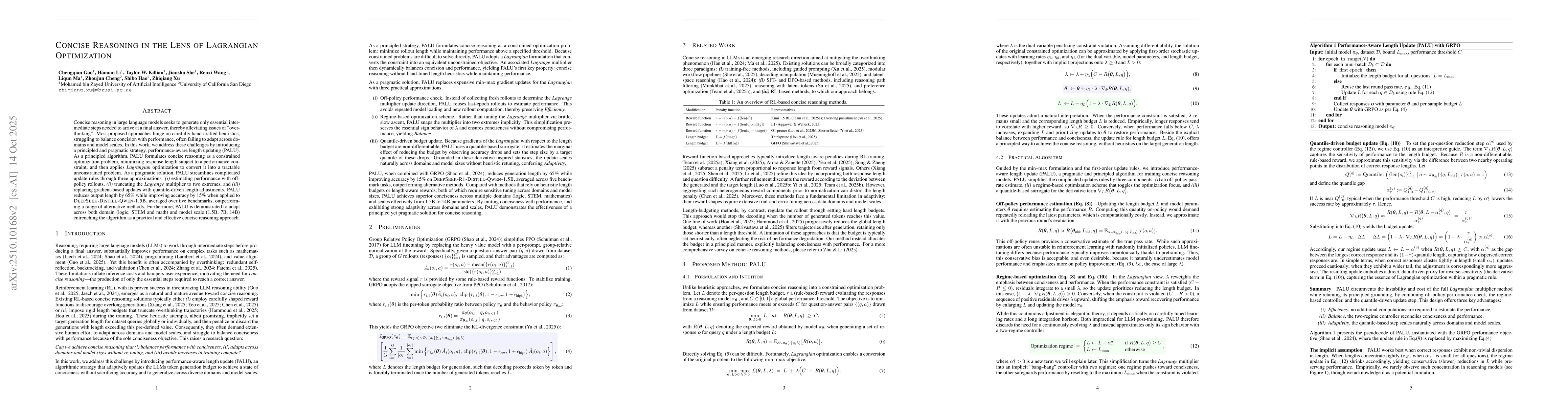 Thumbnail for Concise Reasoning in the Lens of Lagrangian Optimization