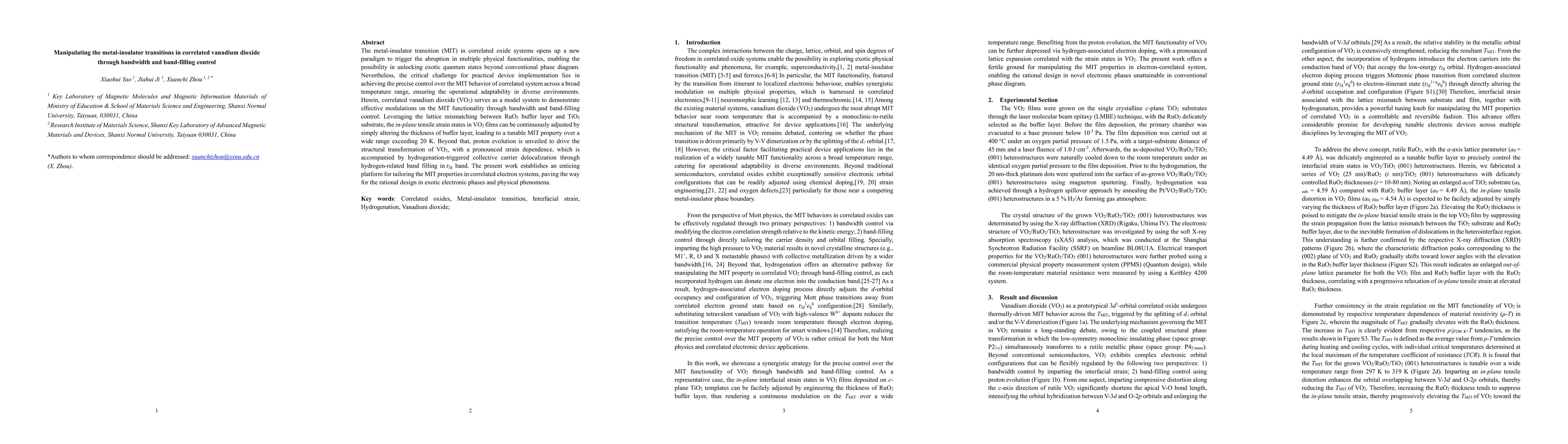 Thumbnail for Manipulating the metal-insulator transitions in correlated vanadium
  dioxide through bandwidth and band-filling control