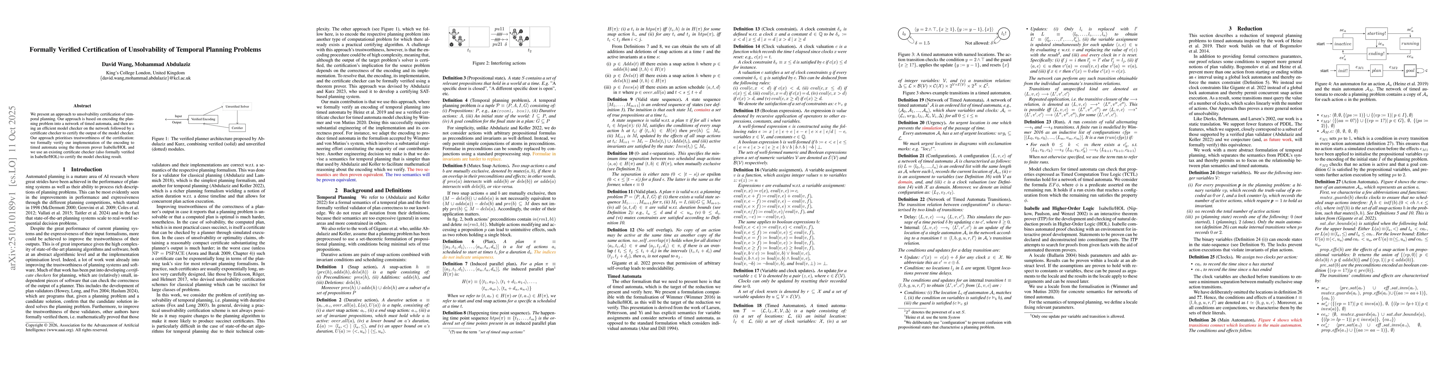 Thumbnail for Formally Verified Certification of Unsolvability of Temporal Planning
  Problems