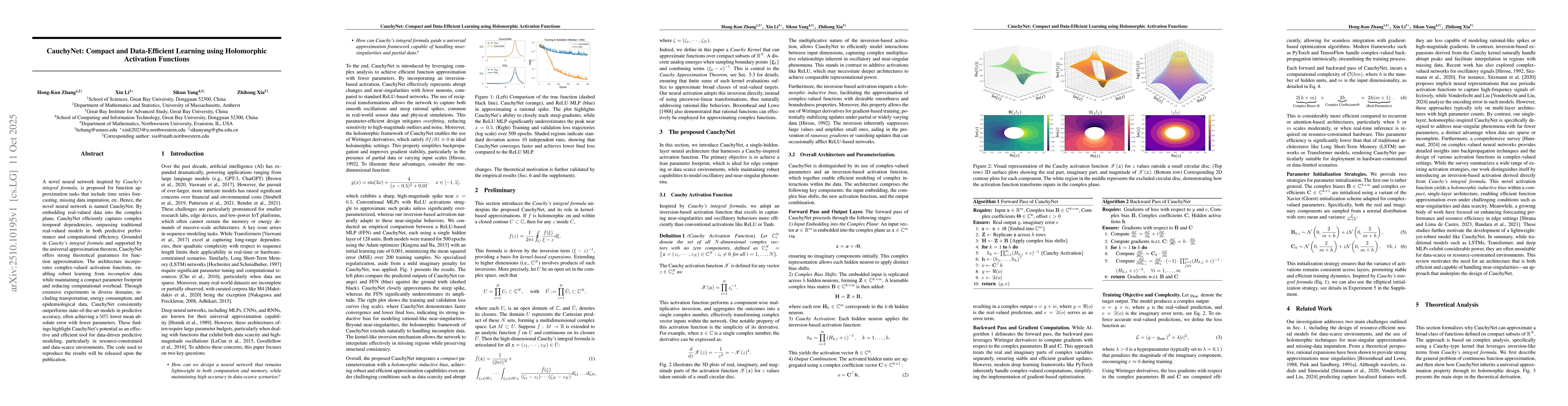 Thumbnail for CauchyNet: Compact and Data-Efficient Learning using Holomorphic
  Activation Functions