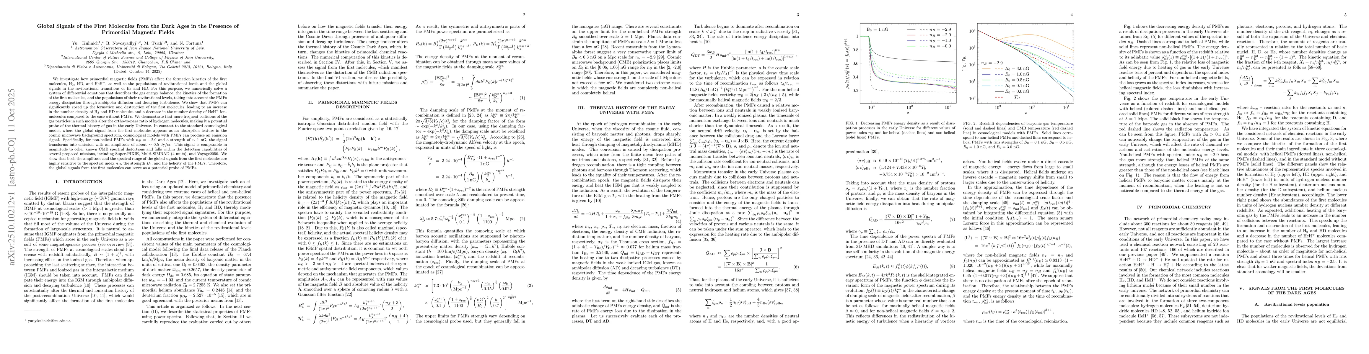 Thumbnail for Global Signals of the First Molecules from the Dark Ages in the Presence
  of Primordial Magnetic Fields