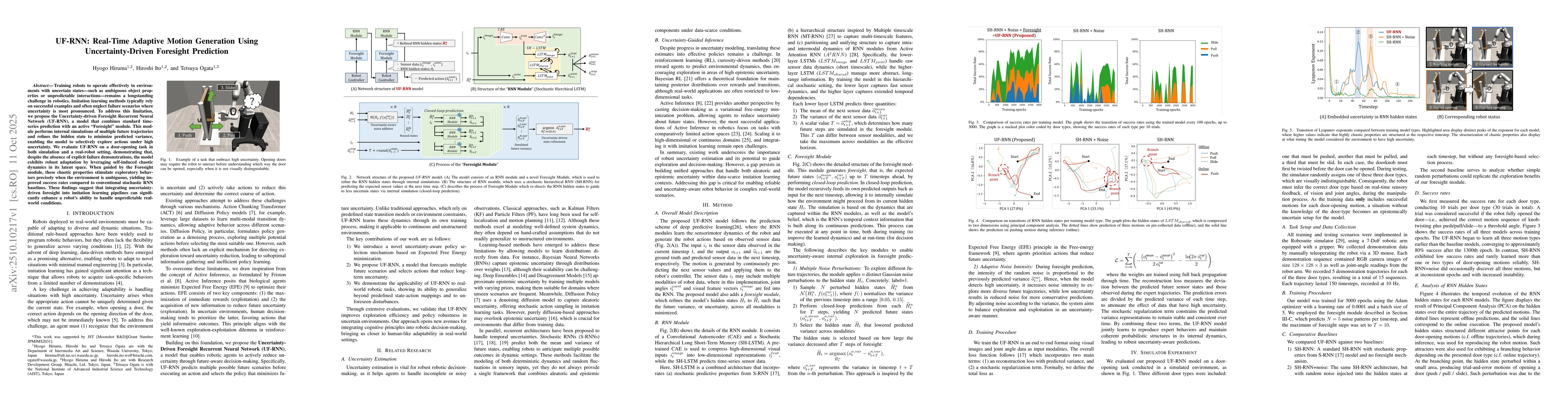 Thumbnail for UF-RNN: Real-Time Adaptive Motion Generation Using Uncertainty-Driven
  Foresight Prediction