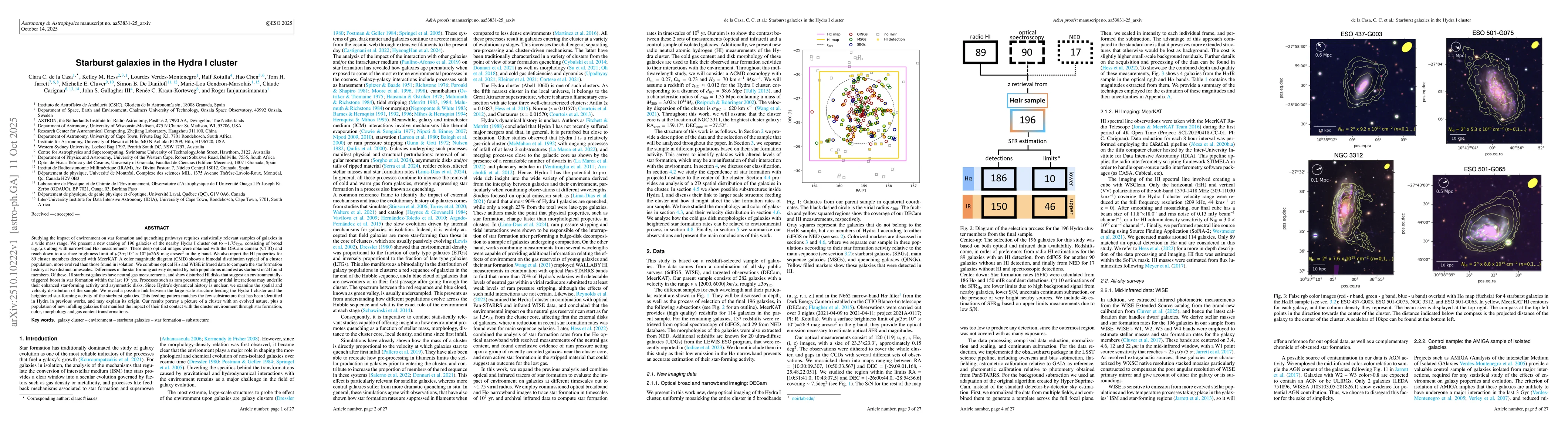 Thumbnail for Starburst galaxies in the Hydra I cluster