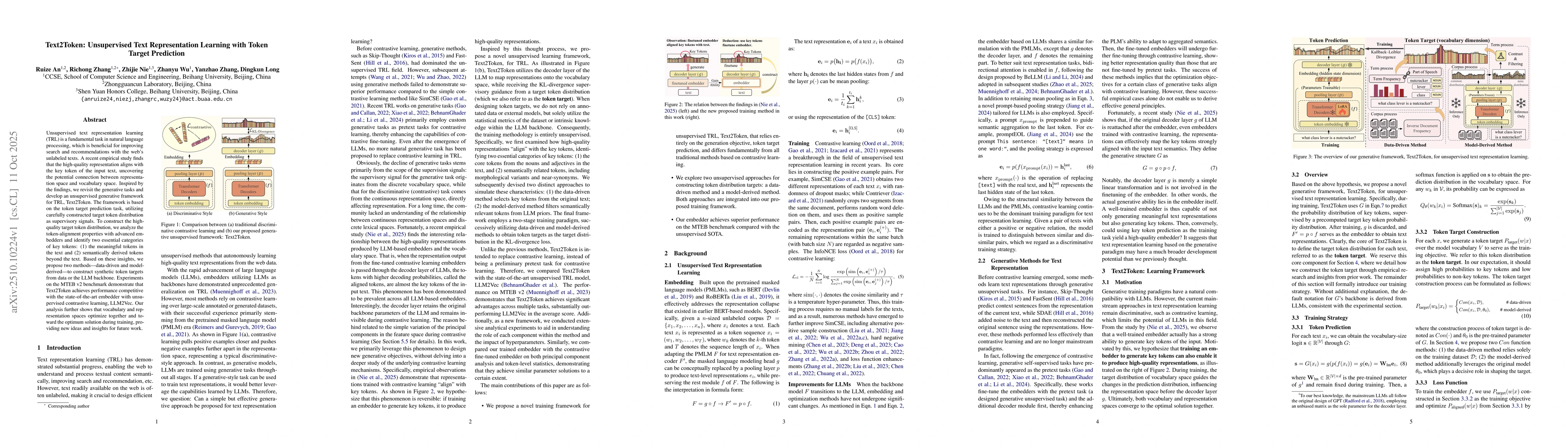 Thumbnail for Text2Token: Unsupervised Text Representation Learning with Token Target
  Prediction