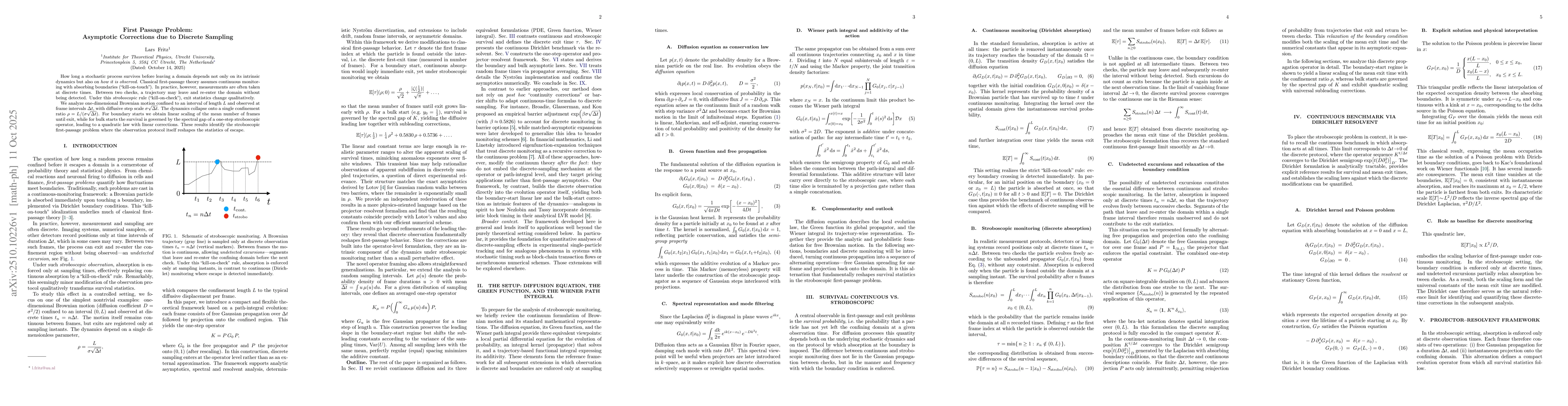 Thumbnail for First Passage Problem: Asymptotic Corrections due to Discrete Sampling