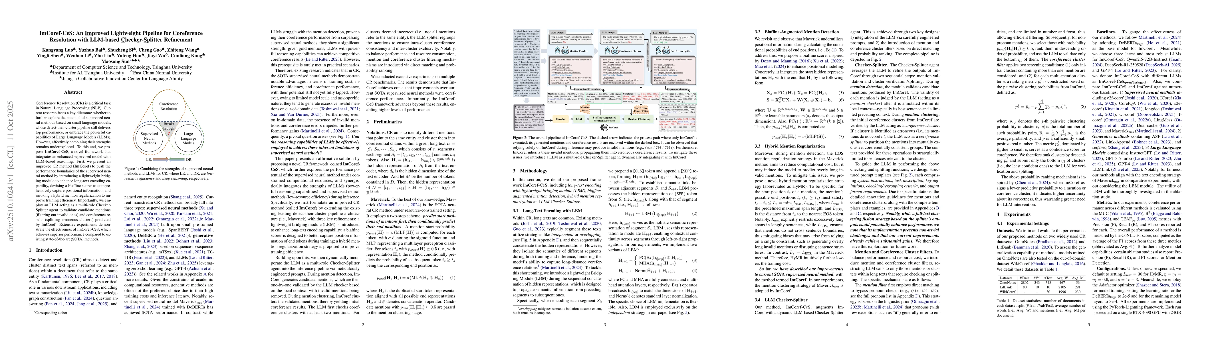 Thumbnail for ImCoref-CeS: An Improved Lightweight Pipeline for Coreference Resolution
  with LLM-based Checker-Splitter Refinement