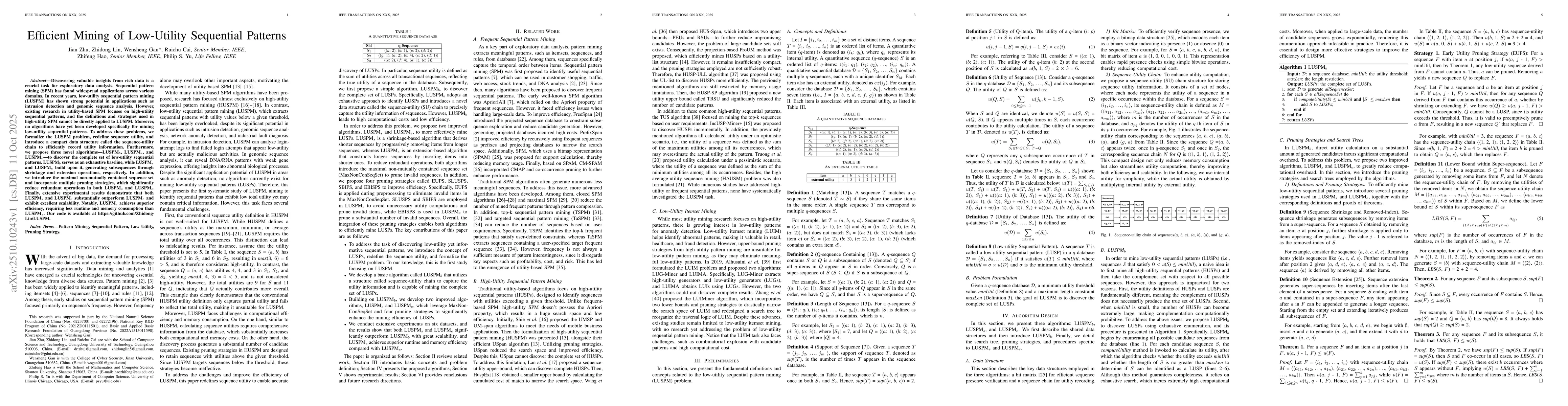 Thumbnail for Efficient Mining of Low-Utility Sequential Patterns