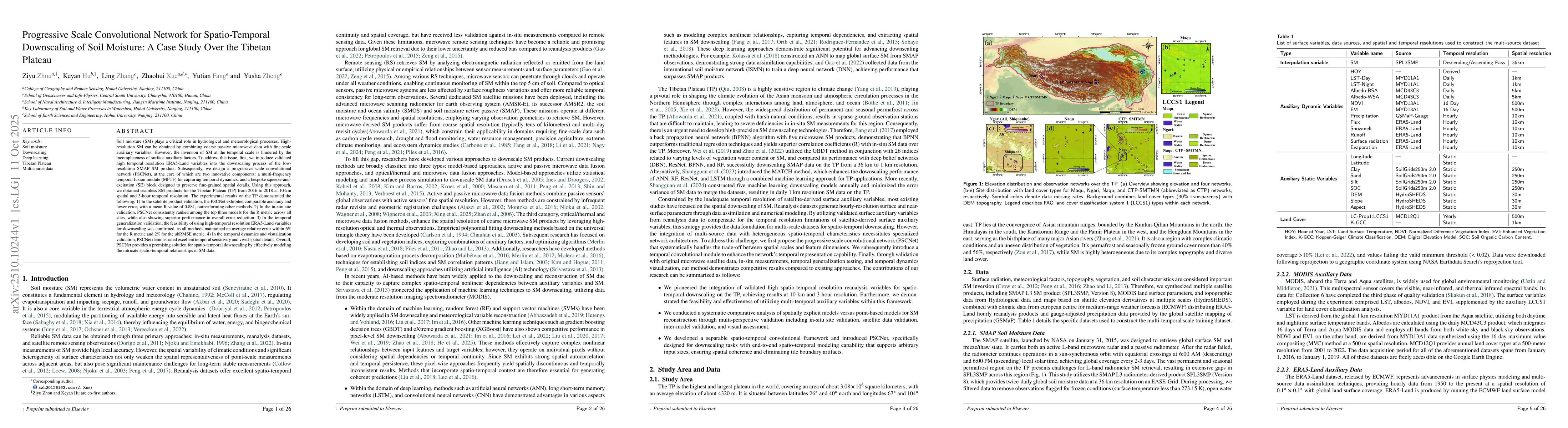 Thumbnail for Progressive Scale Convolutional Network for Spatio-Temporal Downscaling
  of Soil Moisture: A Case Study Over the Tibetan Plateau