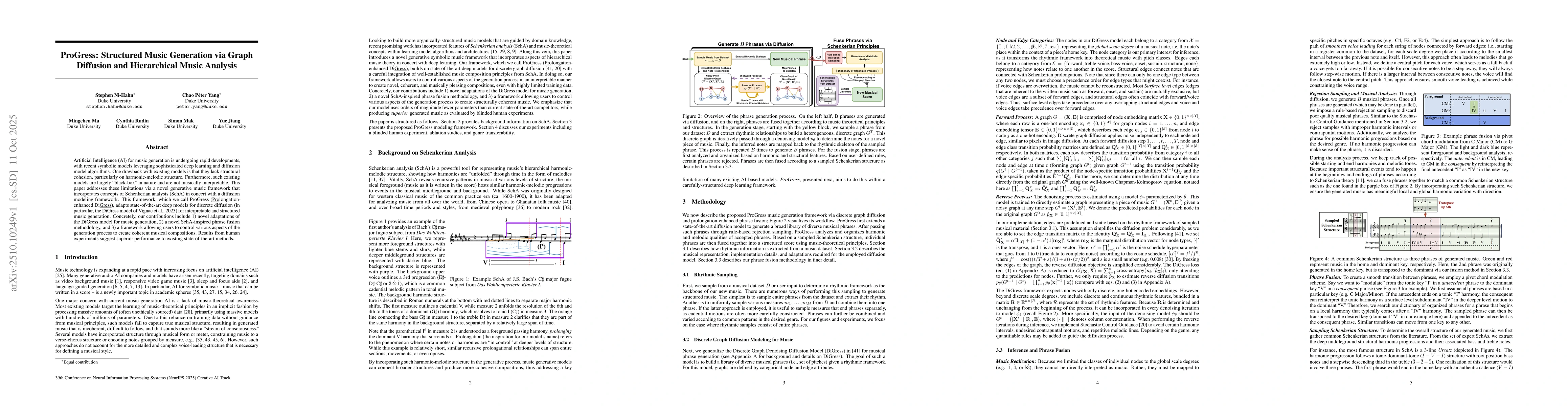 Thumbnail for ProGress: Structured Music Generation via Graph Diffusion and
  Hierarchical Music Analysis