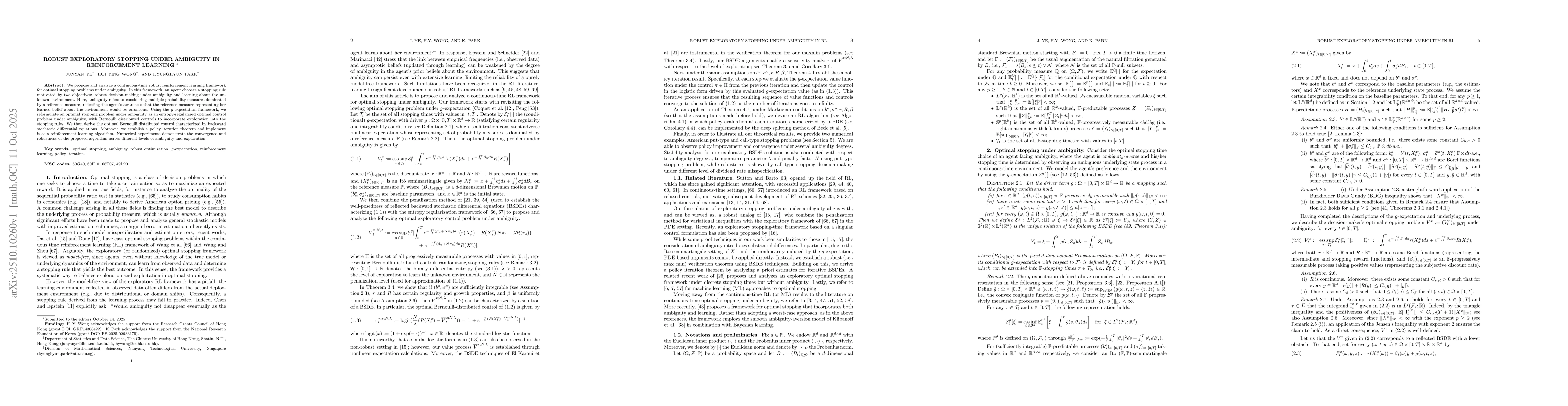 Thumbnail for Robust Exploratory Stopping under Ambiguity in Reinforcement Learning