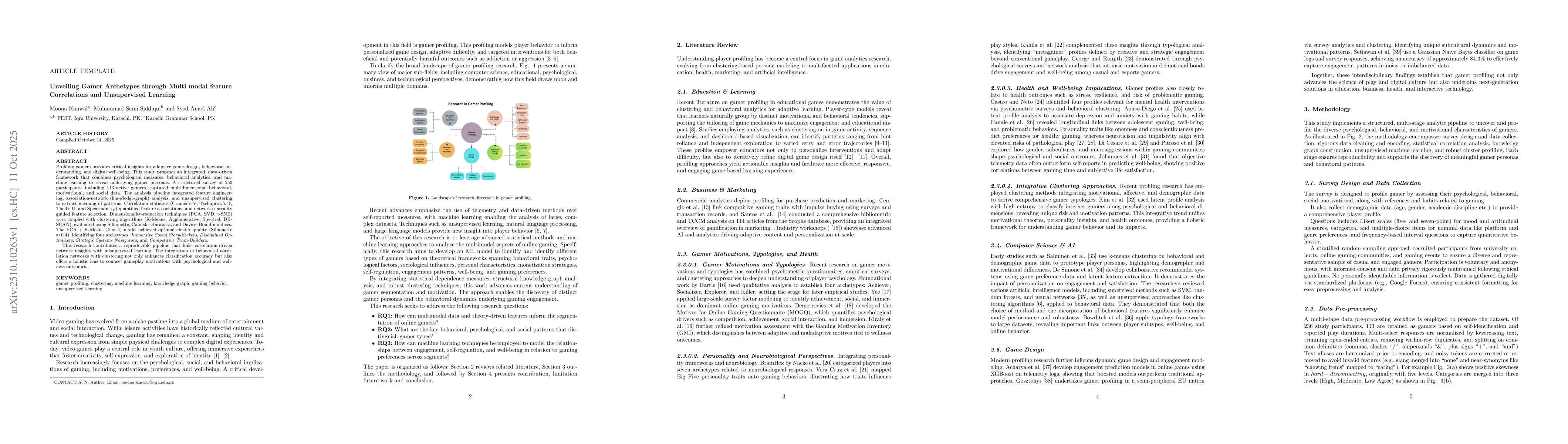 Thumbnail for Unveiling Gamer Archetypes through Multi modal feature Correlations and
  Unsupervised Learning