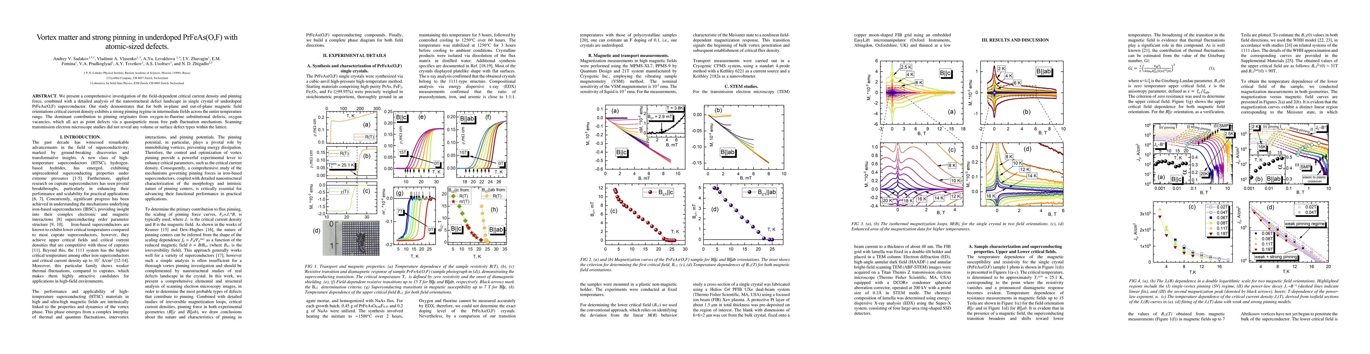 Thumbnail for Vortex matter and strong pinning in underdoped PrFeAs(O,F) with
  atomic-sized defects