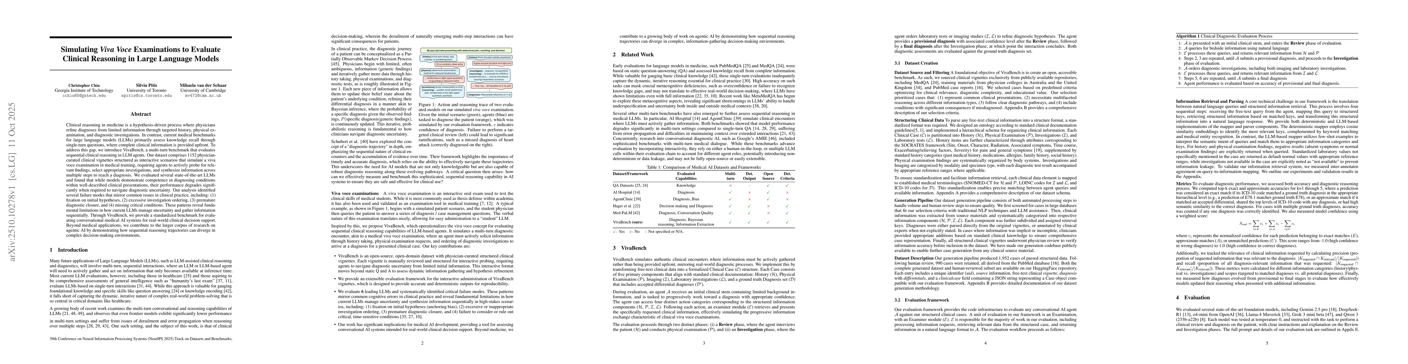 Thumbnail for Simulating Viva Voce Examinations to Evaluate Clinical Reasoning in
  Large Language Models
