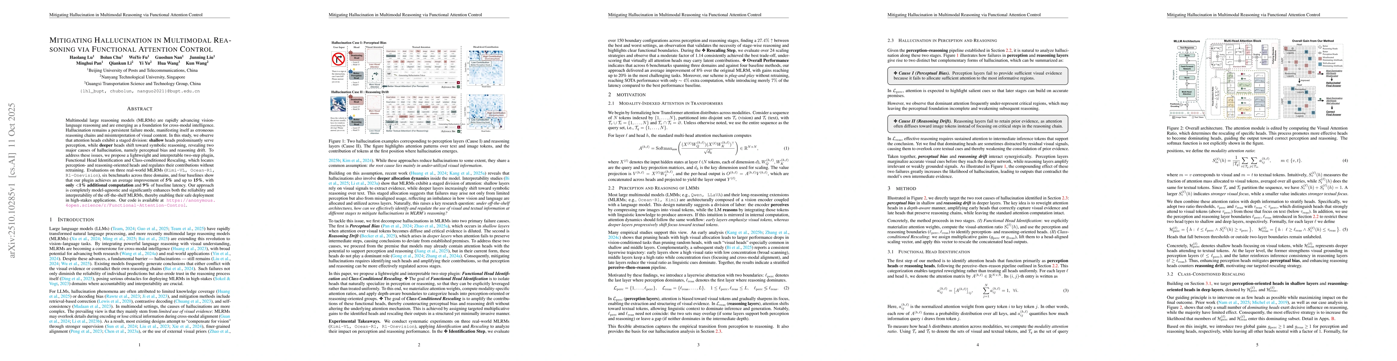 Thumbnail for Mitigating Hallucination in Multimodal Reasoning via Functional
  Attention Control