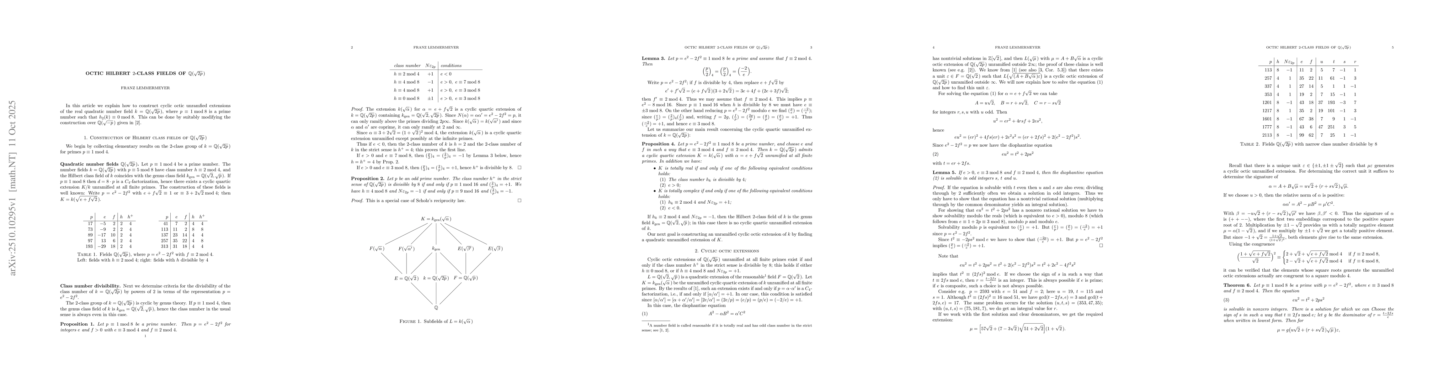 Thumbnail for Octic Hilbert 2-class fields of real quadratic fields with discriminant
  8p