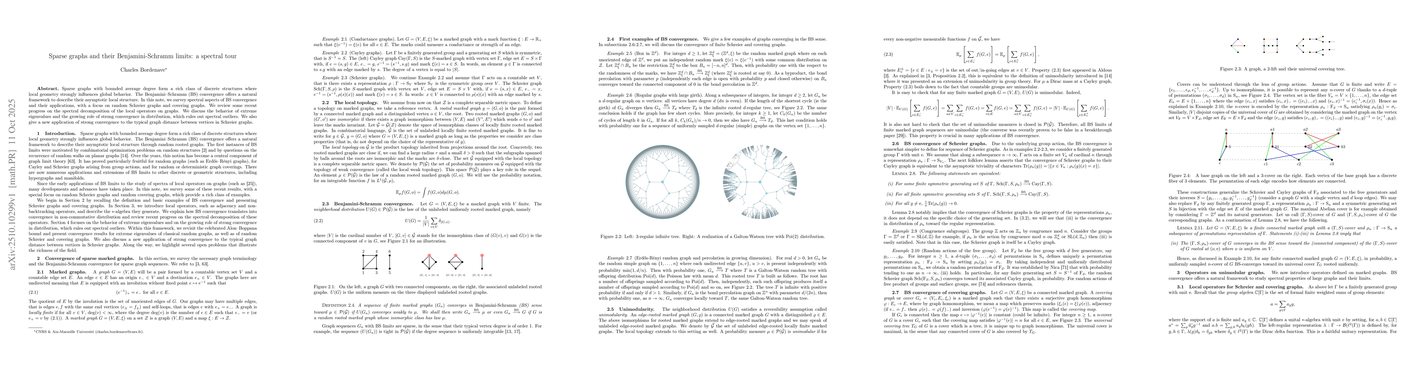 Thumbnail for Sparse graphs and their Benjamini-Schramm limits: a spectral tour
