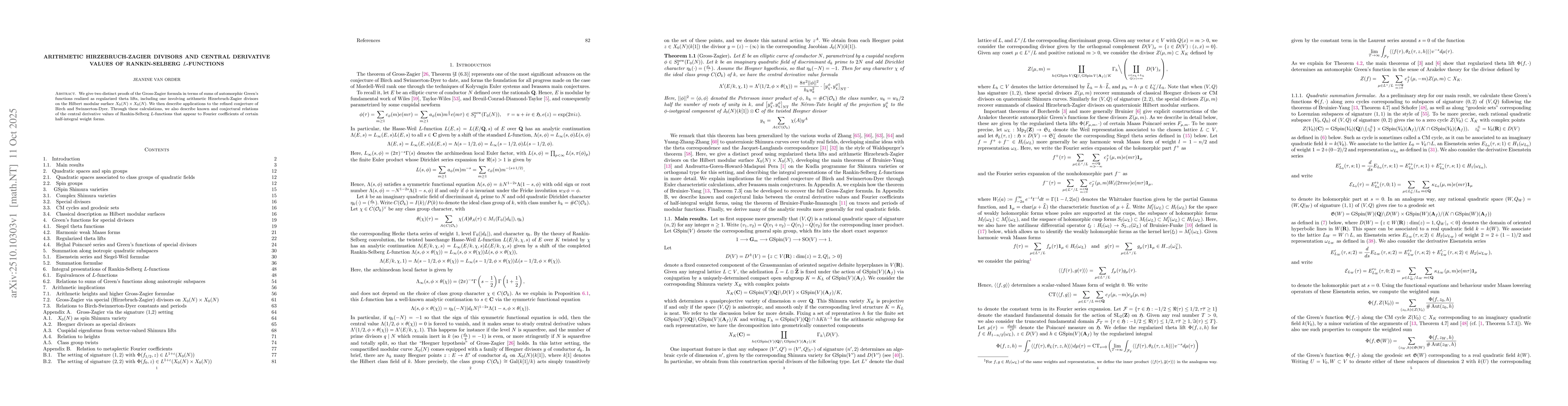 Thumbnail for Arithmetic Hirzebruch-Zagier divisors and central derivative values of
  Rankin-Selberg $L$-functions
